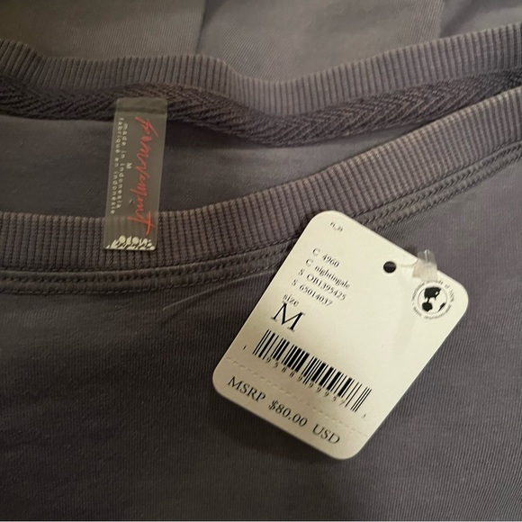 FP Movement Free People drop shoulder high low garment dyed cotton top M π - Picture 9 of 9